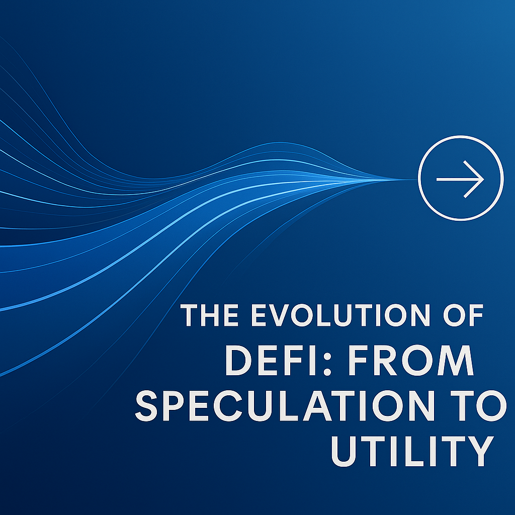 Abstract flowing lines symbolizing liquidity and value converging to a focal point, representing the evolution of DeFi from speculation to utility.