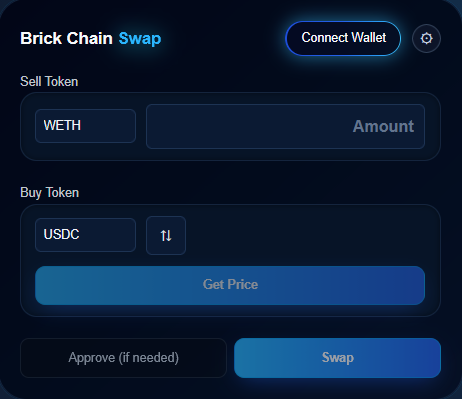 BrickChain Swap app preview